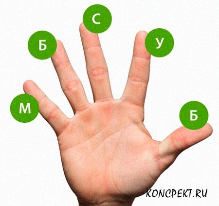 Схема 5 пальцев