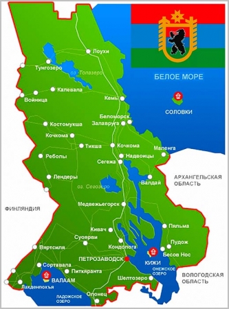 Карта республики Карелия