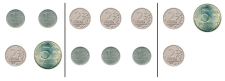 Сколько монет на каждом рисунке?