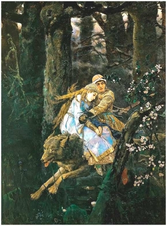 Картина В.М. Васнецова "Иван-царевич на сером волке"