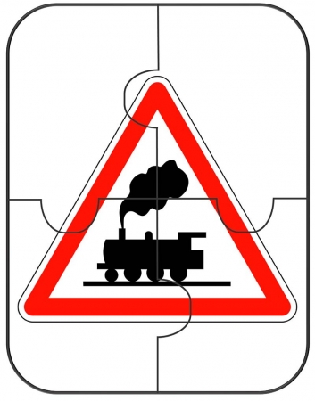 Знак пазл "Железнодорожный переезд"