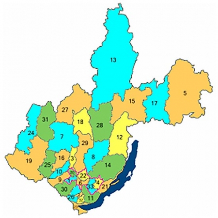 Осинский район на карте Иркутской области