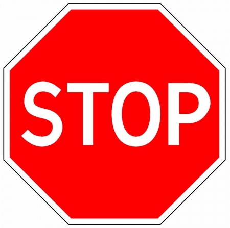 Знак "Движение без остановки запрещено"