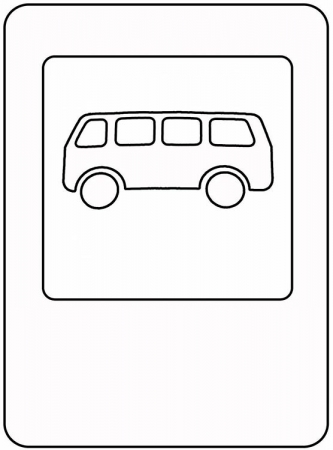 Раскраска Знак "Место остановки автобуса"