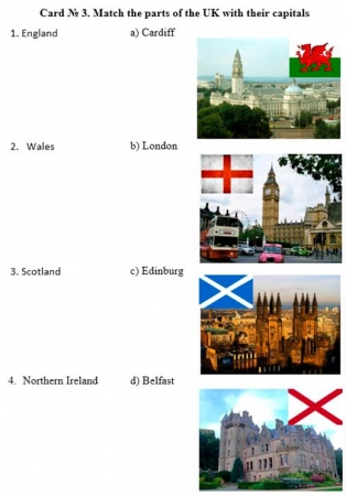 Match the parts of the UK with their capitals