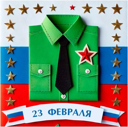 Эскиз открытки к 23 февраля